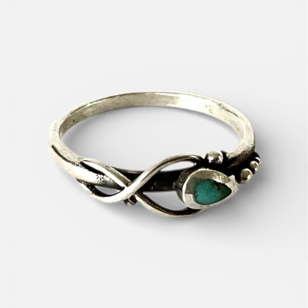 925 Sterling Silver Infinity Blue Opal Ring